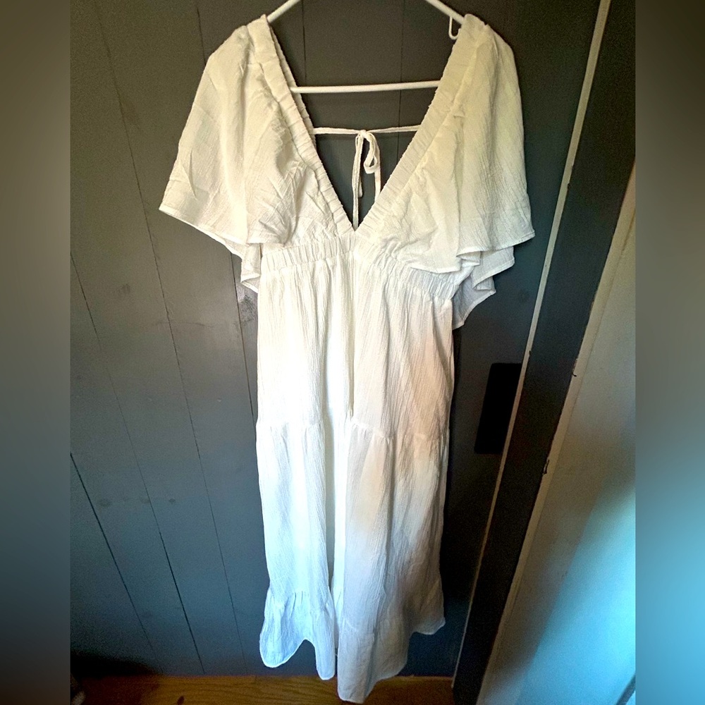 White maternity boho style dress